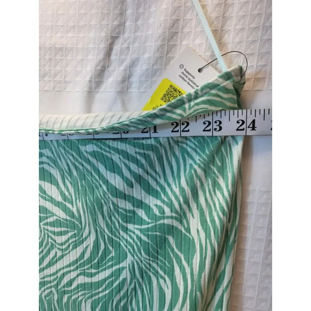 Nine West Dress Size 4XL Off One Shoulder Light Green & Mint Swirl Soft 430 - Picture 7 of 9